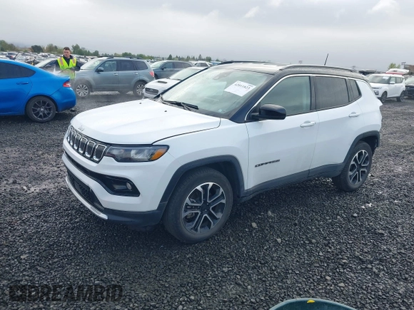 2022 Jeep Compass Limited with VIN 3C4NJDCB3NT203580, listed as a IAAI auction lot 42011823 with 34,844 mi miles and . Bid and sale history available at DreamBid. Image 18.