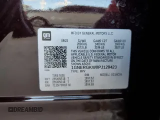 2023 Chevrolet Traverse LT Cloth with VIN 1GNERGKW0PJ129423, listed as a Copart auction lot 49890424 with 17,836 mi miles. Bid and sale history available at carsss.com. Image 12.