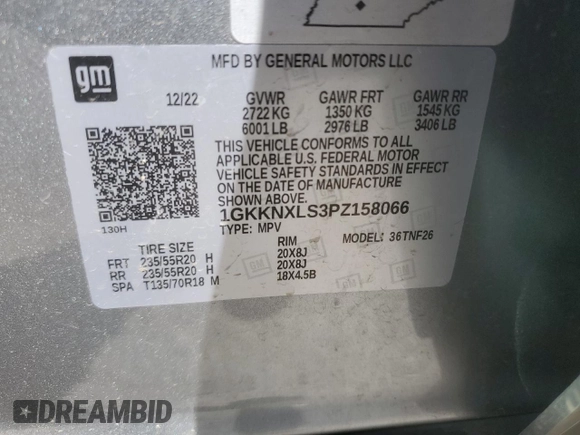 2023 GMC Acadia Denali z VIN 1GKKNXLS3PZ158066, wystawiony jako Copart lot #56123665 z przebiegiem 43 853 mil mil oraz Szkoda całkowita • Salvage title. Historia ofert i sprzedaży dostępna na DreamBid. Obrazek 13.
