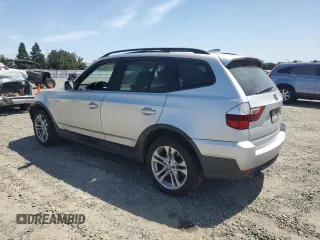 2007 BMW X3 3.0si with VIN WBXPC93437WF14205, listed as a Copart auction lot 59057185 with 205,468 mi miles and Salvage title. Bid and sale history available at DreamBid. Image 2.