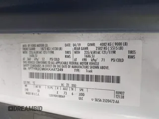 2019 Ford Transit с VIN 1FTYR2CM6KKA87249, выставлен на аукционе IAAI как лот 42684483 с пробегом 194 890 миль миль и . История ставок и продаж доступна на DreamBid. Изображение 9.