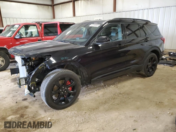 2023 Ford Explorer ST with VIN 1FM5K8GC9PGA90020, listed as a Copart auction lot 48184805 with 15,166 mi miles and Salvage Title. Bid and sale history available at carsss.com. Image 1.