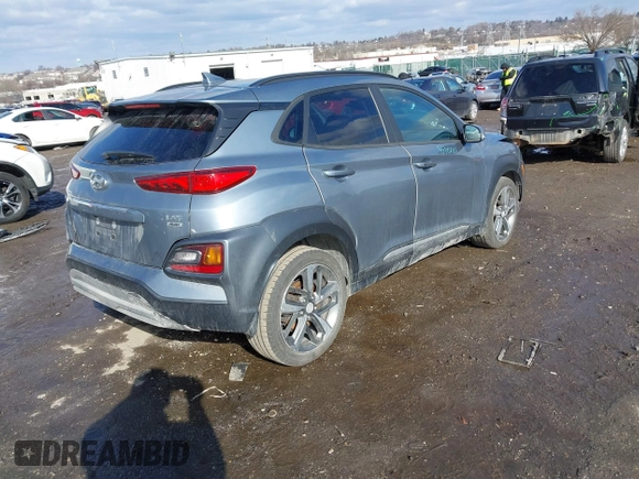 2020 Hyundai Kona Limited with VIN KM8K3CA58LU443078, listed as a IAAI auction lot 41510108 with 101,412 mi miles. Bid and sale history available at carsss.com. Image 4.