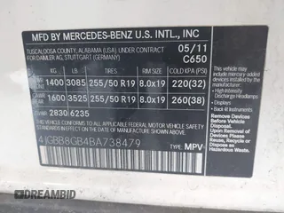 2011 Mercedes-Benz M 350 z VIN 4JGBB8GB4BA738479, wystawiony jako IAAI lot #42215268 z przebiegiem 261 506 mil mil oraz . Historia ofert i sprzedaży dostępna na DreamBid. Obrazek 9.