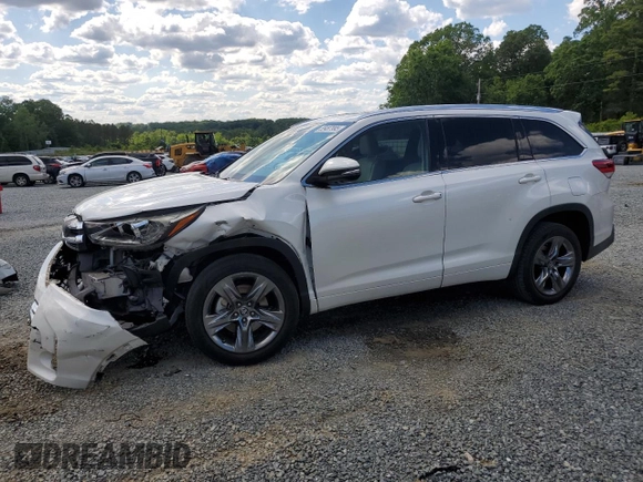 2017 Toyota Highlander Limited with VIN 5TDYZRFH6HS219547, listed as a Copart auction lot 55487995 with 129,617 mi miles and Salvage title. Bid and sale history available at DreamBid. Image 1.