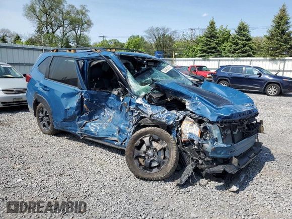 2022 Subaru Forester Wilderness with VIN JF2SKAMC3NH525898, listed as a Copart auction lot 59483215 with Not provided miles and Salvage title. Bid and sale history available at DreamBid. Image 4.