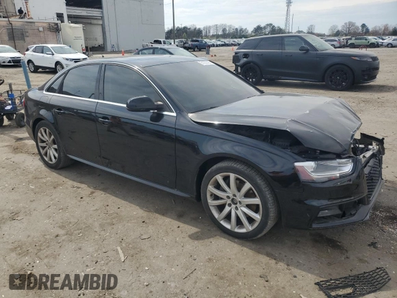 2014 Audi A4 Premium with VIN WAUBFAFL1EN030856, listed as a Copart auction lot 51037435 with 95,190 mi miles and Salvage Title. Bid and sale history available at carsss.com. Image 4.