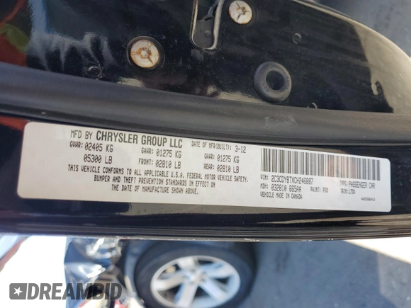2012 Dodge Challenger R/T z VIN 2C3CDYBTXCH246887, wystawiony jako Copart lot #55152945 z przebiegiem 86 832 mil mil oraz Szkoda całkowita • Salvage title. Historia ofert i sprzedaży dostępna na DreamBid. Obrazek 13.