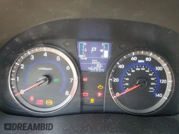 2015 Hyundai Accent GS with VIN KMHCT5AE2FU221236, listed as a Copart auction lot 53958695 with 46,265 mi miles and Salvage Title. Bid and sale history available at carsss.com. Image 9.