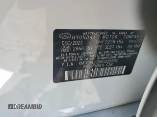 2024 Genesis G80 2.5T z VIN KMTGB4SC8RU225801, wystawiony jako Copart lot #48761985 z przebiegiem 12 844 mil mil oraz Szkody całkowita. Historia ofert i sprzedaży dostępna na DreamBid. Obrazek 12.