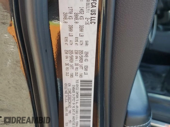 2016 Dodge Durango Citadel with VIN 1C4RDJEG6GC341421, listed as a Copart auction lot 61680215 with 77,024 mi miles and Salvage title. Bid and sale history available at DreamBid. Image 13.