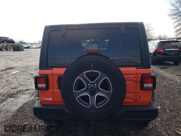2023 Jeep Wrangler Sport with VIN 1C4HJXDG8PW687459, listed as a Copart auction lot 87302924 with 16,637 mi miles and Salvage Title. Bid and sale history available at DreamBid. Image 6.