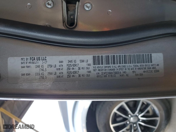 2017 Dodge Journey SE with VIN 3C4PDCAB0HT586914, listed as a Copart auction lot 88232385 with 359,234 mi miles and Clean Title. Bid and sale history available at carsss.com. Image 13.