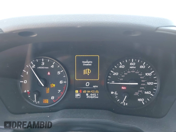 2024 Subaru Impreza with VIN JF1GUABC3R8238767, listed as a IAAI auction lot 42322908 with 20,445 mi miles and . Bid and sale history available at DreamBid. Image 7.