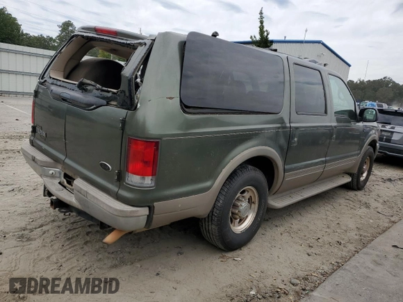 2000 Ford Excursion Limited with VIN 1FMNU42L5YEC60493, listed as a Copart auction lot 75021544 with 316,622 mi miles and Salvage title. Bid and sale history available at DreamBid. Image 3.