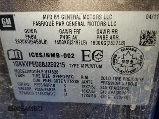 2011 GMC Acadia SLE with VIN 1GKKVPED5BJ359215, listed as a Copart auction lot 87030824 with 237,319 mi miles and Salvage Title. Bid and sale history available at carsss.com. Image 13.
