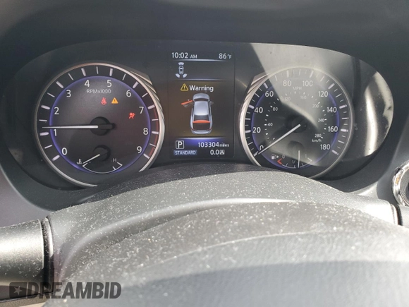 2017 Infiniti Q50 Premium with VIN JN1EV7AP4HM732408, listed as a Copart auction lot 58700435 with 103,304 mi miles and Salvage title. Bid and sale history available at DreamBid. Image 9.
