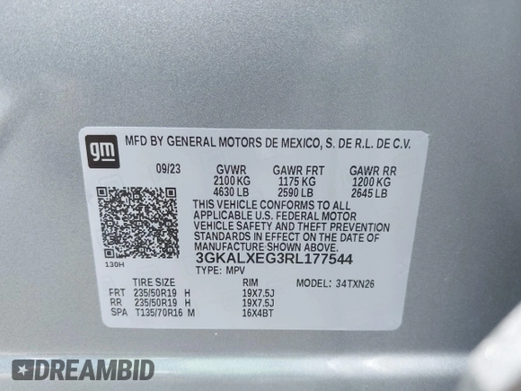 2024 GMC Terrain Denali с VIN 3GKALXEG3RL177544, выставлен на аукционе IAAI как лот 42549462 с пробегом 12 678 миль миль и . История ставок и продаж доступна на DreamBid. Изображение 9.