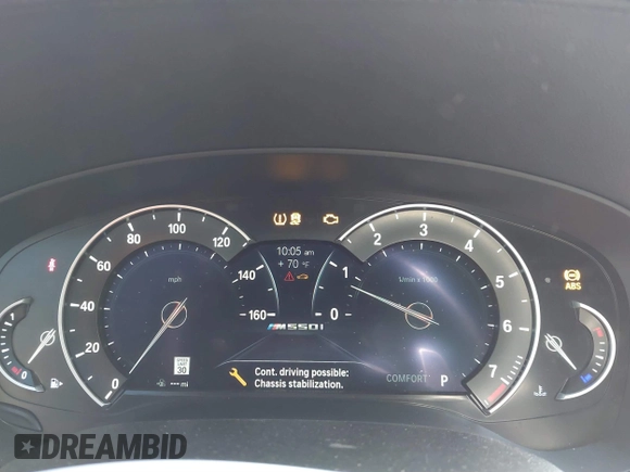 2018 BMW 5 Series M550i xDrive with VIN WBAJB9C53JB036097, listed as a IAAI auction lot 41743031 with 70,164 mi miles and . Bid and sale history available at carsss.com. Image 7.