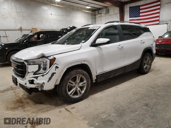 2022 GMC Terrain SLE z VIN 3GKALMEV0NL259853, wystawiony jako Copart lot #52508175 z przebiegiem 65 384 mil mil oraz Nie do naprawy • Non repairable. Historia ofert i sprzedaży dostępna na DreamBid. Obrazek 1.