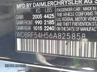 2006 Mercedes-Benz C 280 Luxury with VIN WDBRF54H56A825858, listed as a IAAI auction lot 41860629 with 228,039 mi miles and . Bid and sale history available at DreamBid. Image 9.