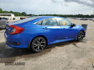 2019 Honda Civic Sport with VIN 2HGFC2F82KH562525, listed as a Copart auction lot 54543335 with 55,730 mi miles and Salvage title. Bid and sale history available at DreamBid. Image 3.