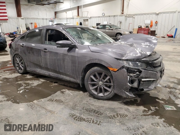 2019 Honda Civic Sedan EX with VIN 19XFC1F34KE016558, listed as a Copart auction lot 46137825 with 0 mi miles and Salvage Title. Bid and sale history available at carsss.com. Image 4.