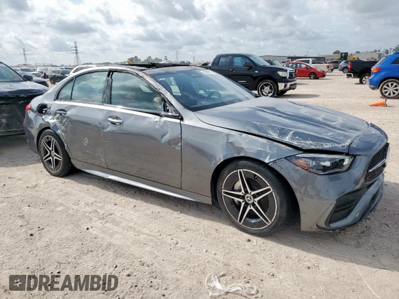 2024 Mercedes-Benz C 300 with VIN W1KAF4HB7RR178065, listed as a Copart auction lot 63899735 with 2,792 mi miles and Salvage title. Bid and sale history available at DreamBid. Image 4.