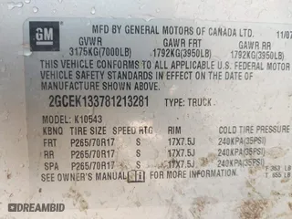2008 Chevrolet Silverado 1500 LTZ with VIN 2GCEK133781213281, listed as a IAAI auction lot 41408471 with 241,389 mi miles. Bid and sale history available at carsss.com. Image 9.