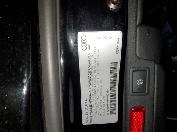 2017 Audi A4 Season of Audi ultra Premium with VIN WAUKMAF44HN042485, listed as a Copart auction lot 43660515 with 101,696 mi miles and Clean Title. Bid and sale history available at carsss.com. Image 12.