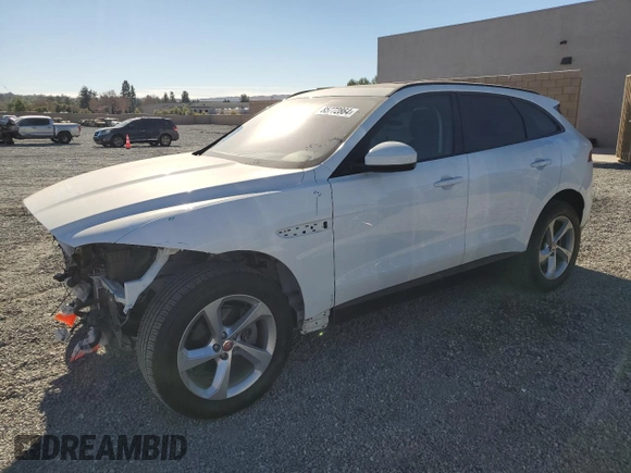 2018 Jaguar F-Pace 20d Premium with VIN SADCJ2FN9JA262723, listed as a Copart auction lot 85772864 with 41,253 mi miles and Salvage Title. Bid and sale history available at DreamBid. Image 1.