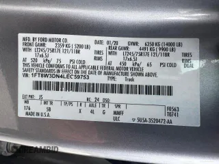 2020 Ford F-350 with VIN 1FT8W3DN4LEC59753, listed as a Copart auction lot 50727805 with 50,534 mi miles and Non repairable. Bid and sale history available at DreamBid. Image 15.
