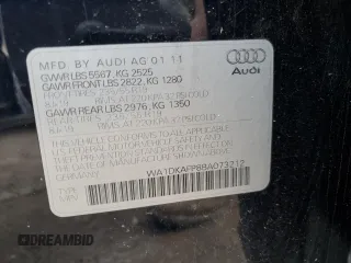 2011 Audi Q5 3.2L Premium Plus with VIN WA1DKAFP8BA073212, listed as a Copart auction lot 88752475 with 0 mi miles and Clean Title. Bid and sale history available at carsss.com. Image 13.