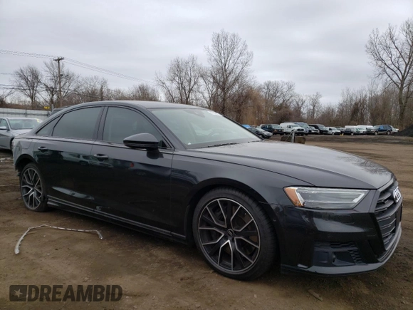 2020 Audi A8 L with VIN WAU8EAF85LN013807, listed as a Copart auction lot 47556075 with 44,921 mi miles and Salvage Title. Bid and sale history available at carsss.com. Image 4.