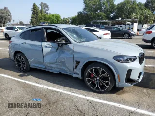 2023 BMW X4 M with VIN 5YM23EC08P9S82734, listed as a Copart auction lot 53445774 with 0 mi miles and Salvage Title. Bid and sale history available at carsss.com. Image 4.