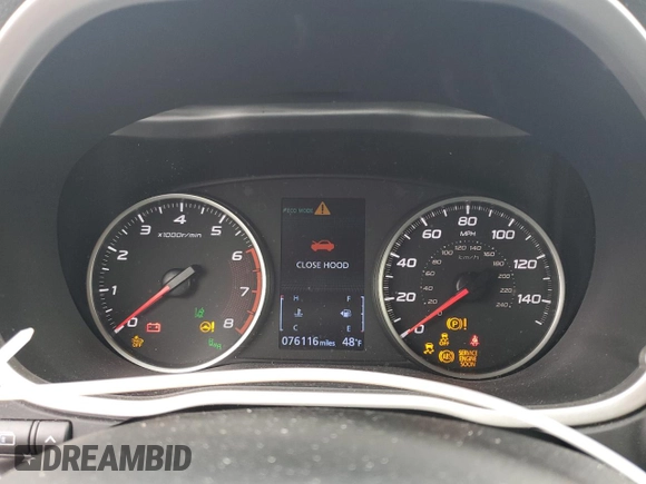 2022 Mitsubishi Eclipse Cross SE with VIN JA4ASWAA0NZ002398, listed as a Copart auction lot 46335975 with 76,116 mi miles and Salvage title. Bid and sale history available at DreamBid. Image 9.
