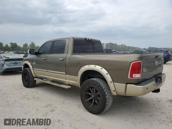 2013 Ram 2500 Laramie Longhorn с VIN 3C6UR5GL9DG607494, выставлен на аукционе Copart как лот 53242795 с пробегом 212 468 миль миль и Списание • Salvage title. История ставок и продаж доступна на DreamBid. Изображение 3.