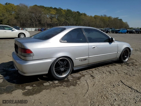 2000 Honda Civic EX with VIN 1HGEJ8244YL100664, listed as a Copart auction lot 50177735 with 211,236 mi miles and Salvage Title. Bid and sale history available at carsss.com. Image 3.