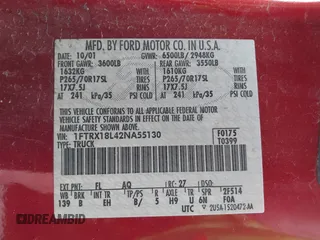 2002 Ford F-150 XL z VIN 1FTRX18L42NA55130, wystawiony jako IAAI lot #42088576 z przebiegiem Nie podano mil oraz . Historia ofert i sprzedaży dostępna na DreamBid. Obrazek 9.