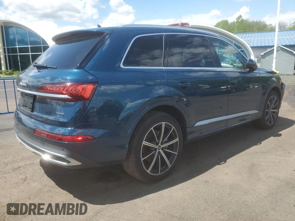 2020 Audi Q7 Premium with VIN WA1AJAF7XLD008996, listed as a Copart auction lot 55424545 with 30,734 mi miles and Salvage title. Bid and sale history available at DreamBid. Image 3.