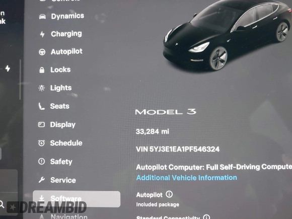 2023 Tesla Model 3 z VIN 5YJ3E1EA1PF546324, wystawiony jako IAAI lot #42103745 z przebiegiem 33 284 mil mil oraz . Historia ofert i sprzedaży dostępna na DreamBid. Obrazek 15.