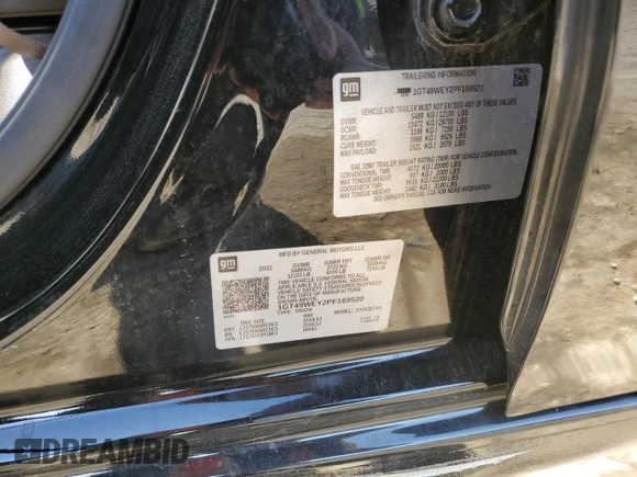 2023 GMC Sierra 3500HD Denali z VIN 1GT49WEY2PF169520, wystawiony jako Copart lot #83541994 z przebiegiem 33 940 mil mil oraz Szkoda całkowita • Salvage title. Historia ofert i sprzedaży dostępna na DreamBid. Obrazek 12.