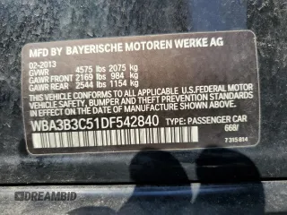 2013 BMW 3 Series 328i xDrive with VIN WBA3B3C51DF542840, listed as a Copart auction lot 64478585 with Not provided miles and Clean title. Bid and sale history available at DreamBid. Image 12.