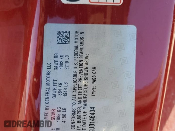 2018 Chevrolet Camaro 1LT with VIN 1G1FB1RX9J0146434, listed as a Copart auction lot 42407953 with 114,423 mi miles. Bid and sale history available at carsss.com. Image 14.