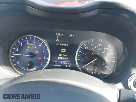 2014 Infiniti Q50 Premium with VIN JN1AV7AR7EM700161, listed as a IAAI auction lot 41973223 with 218,288 mi miles and . Bid and sale history available at carsss.com. Image 7.