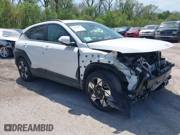 2024 Hyundai Kona SEL with VIN KM8HB3AB7RU147464, listed as a IAAI auction lot 42050923 with 21,165 mi miles. Bid and sale history available at carsss.com. Image 1.