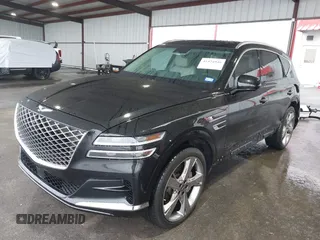 2021 Genesis GV80 with VIN KMUHCESC1MU046768, listed as a IAAI auction lot 41424946 with 18,471 mi miles and . Bid and sale history available at DreamBid. Image 2.