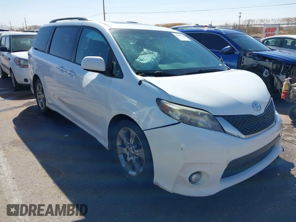 2014 Toyota Sienna SE with VIN 5TDXK3DC1ES417081, listed as a IAAI auction lot 41850444 with 173,545 mi miles. Bid and sale history available at carsss.com. Image 1.