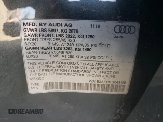 2020 Audi Q5 Premium Plus z VIN WA1E2AFY1L2049195, wystawiony jako Copart lot #43846705 z przebiegiem 45 488 mil mil oraz Szkoda całkowita • Salvage title. Historia ofert i sprzedaży dostępna na DreamBid. Obrazek 13.