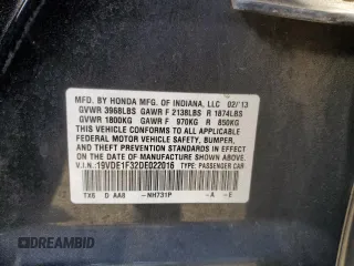 2013 Acura ILX with VIN 19VDE1F32DE022016, listed as a Copart auction lot 41455135 with 131,054 mi miles and Salvage Title. Bid and sale history available at carsss.com. Image 13.